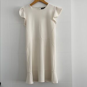 Express Cream Flutter Sleeve Mini Dress